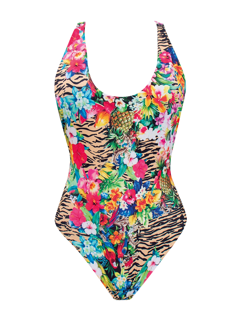 T116 Trikini Small Coverage Rainforest/Black